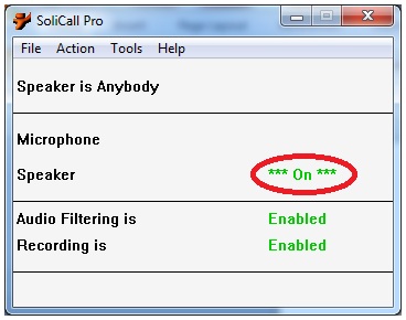 Speaker turns ON Speaker turns ON