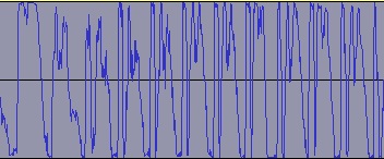 saturated audio signal